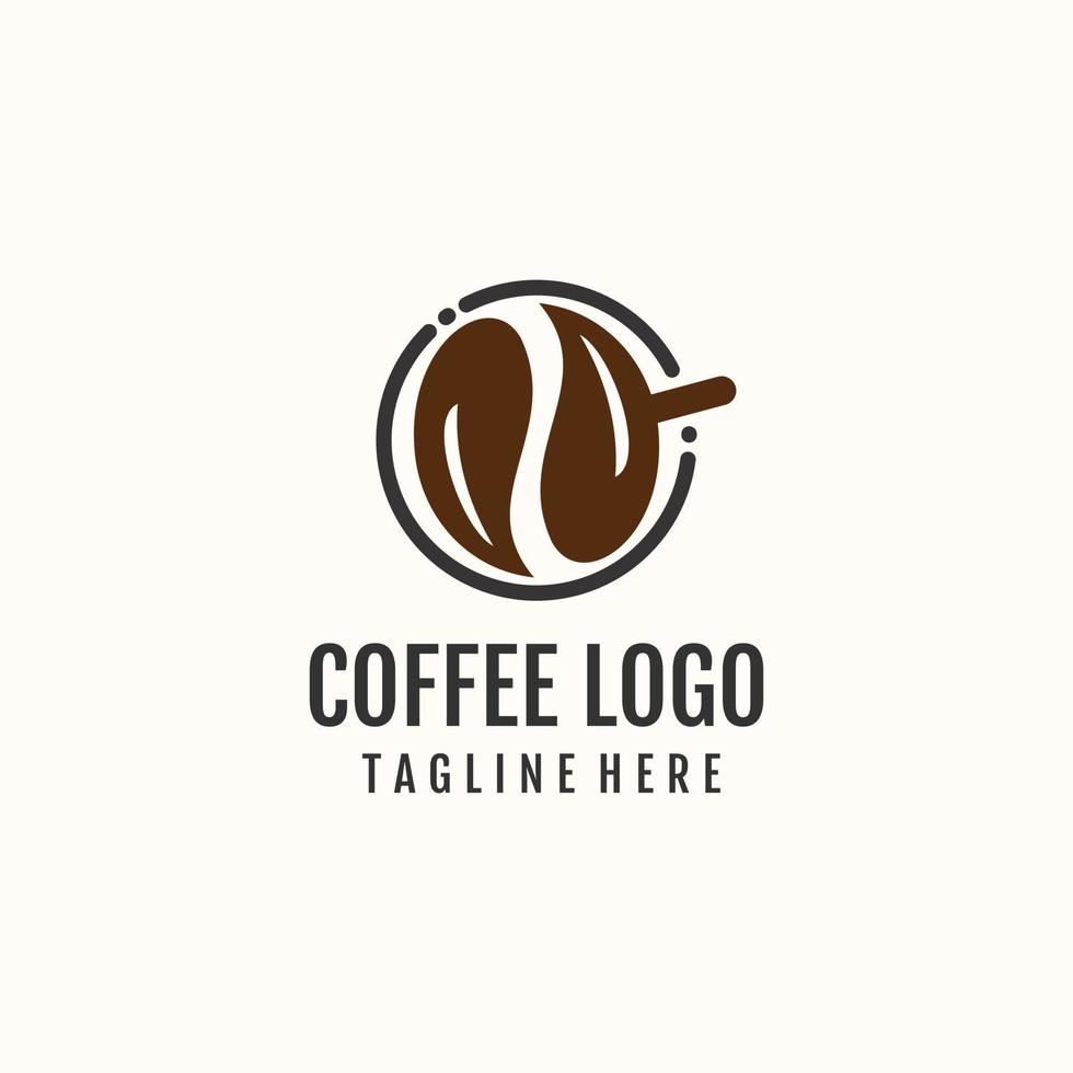 icono de logotipo de taza y café con vector premium de diseño de concepto moderno