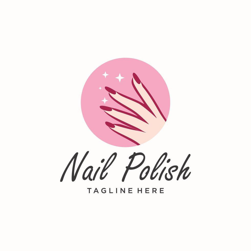 Nail polish logo icon with modern creative and unique concept design Premium Vector