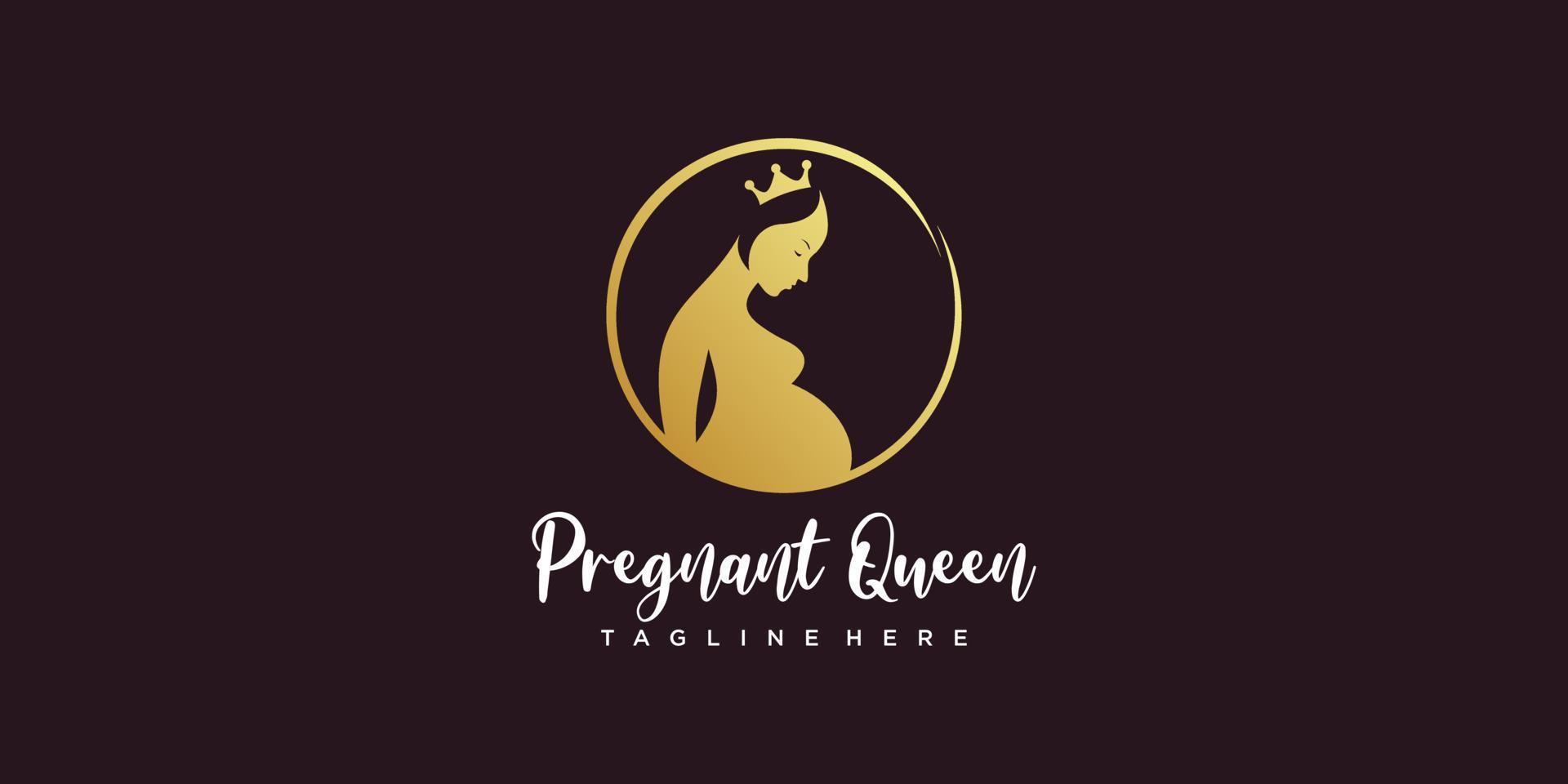 Pregnant logo design with modern unique style Premium Vector