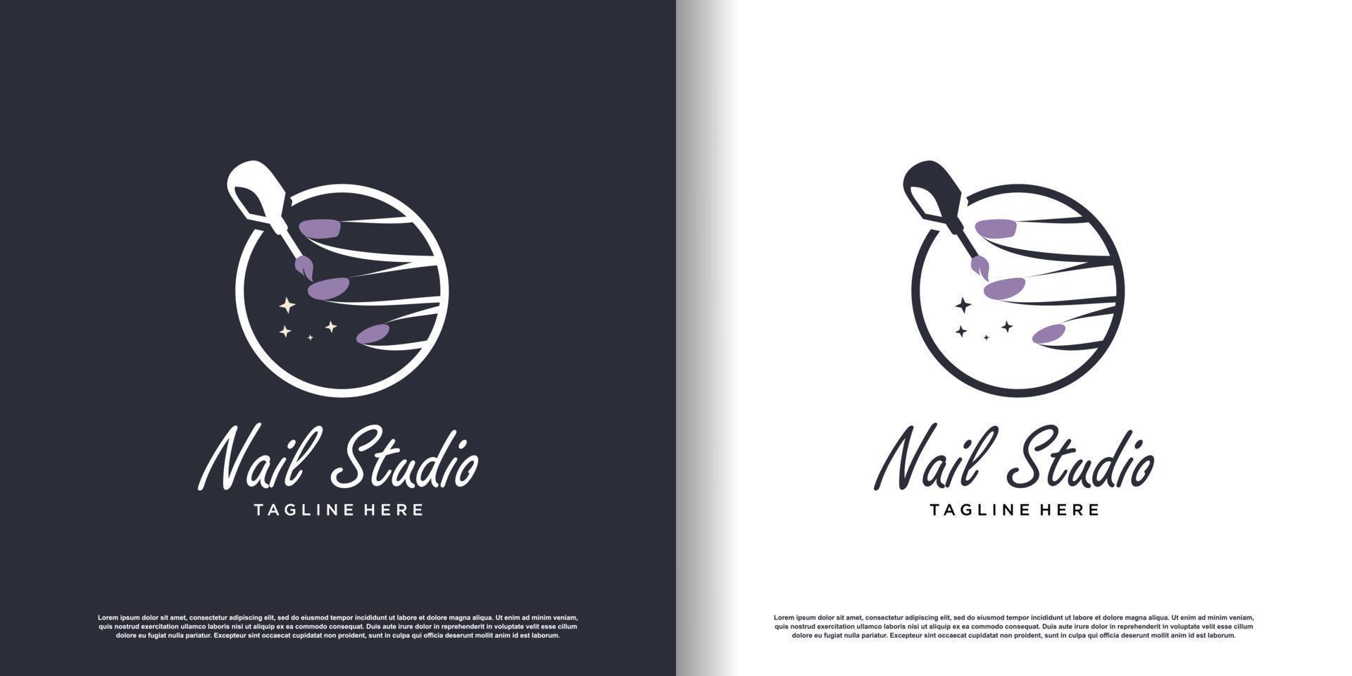 nail vector logo desaign with modern unique style premium vector