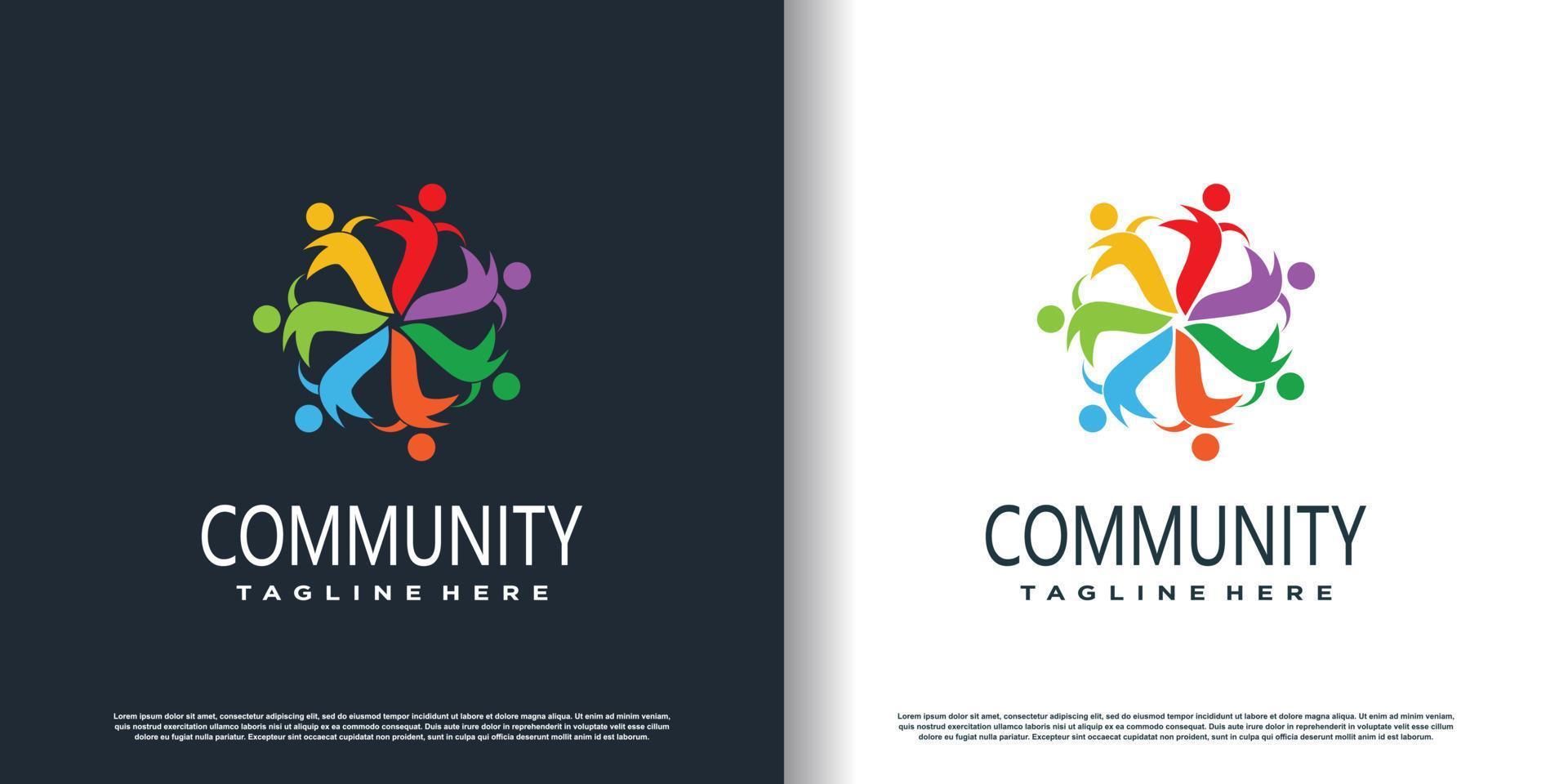 community logo design vector with creative concept premium vector