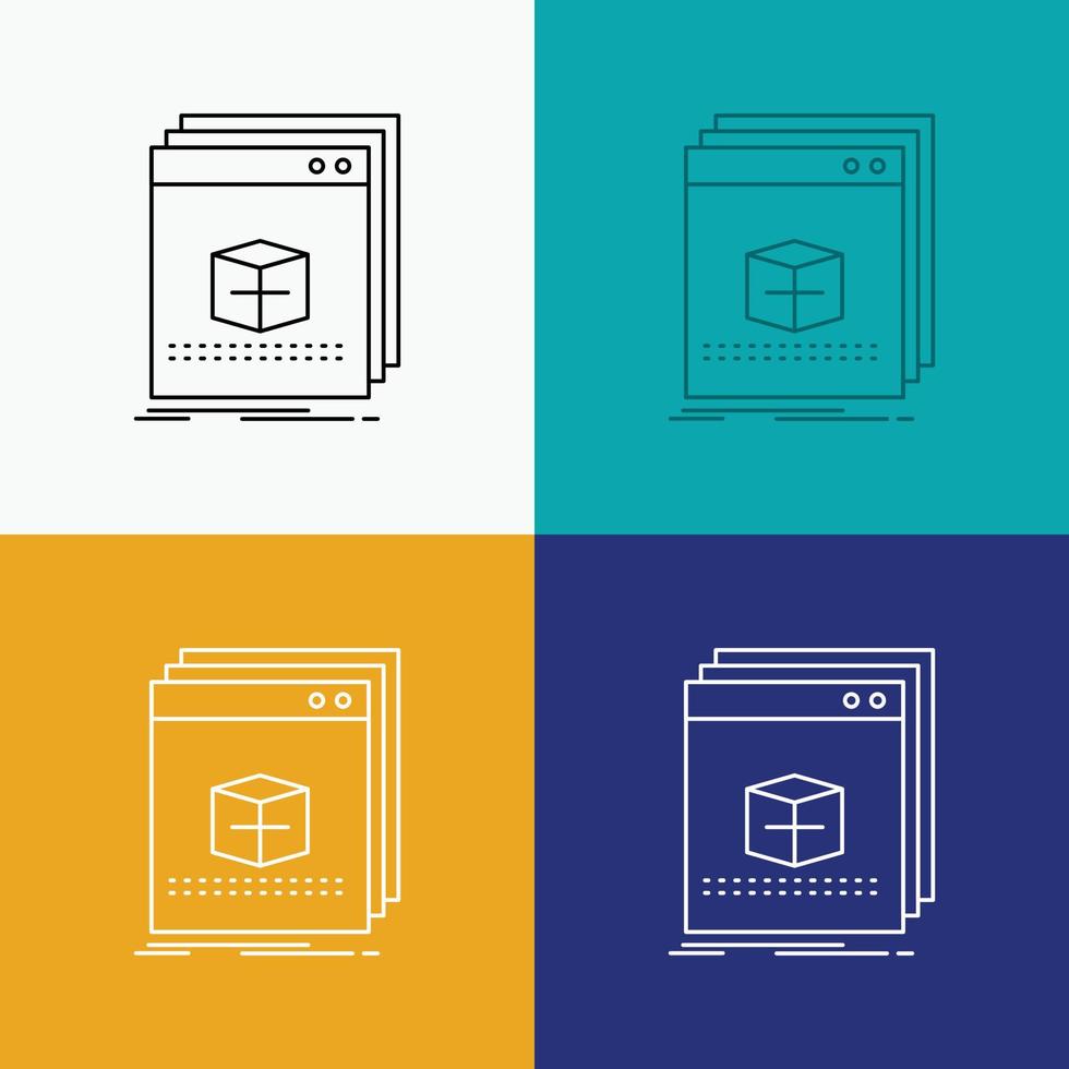 software. App. application. file. program Icon Over Various Background. Line style design. designed for web and app. Eps 10 vector illustration