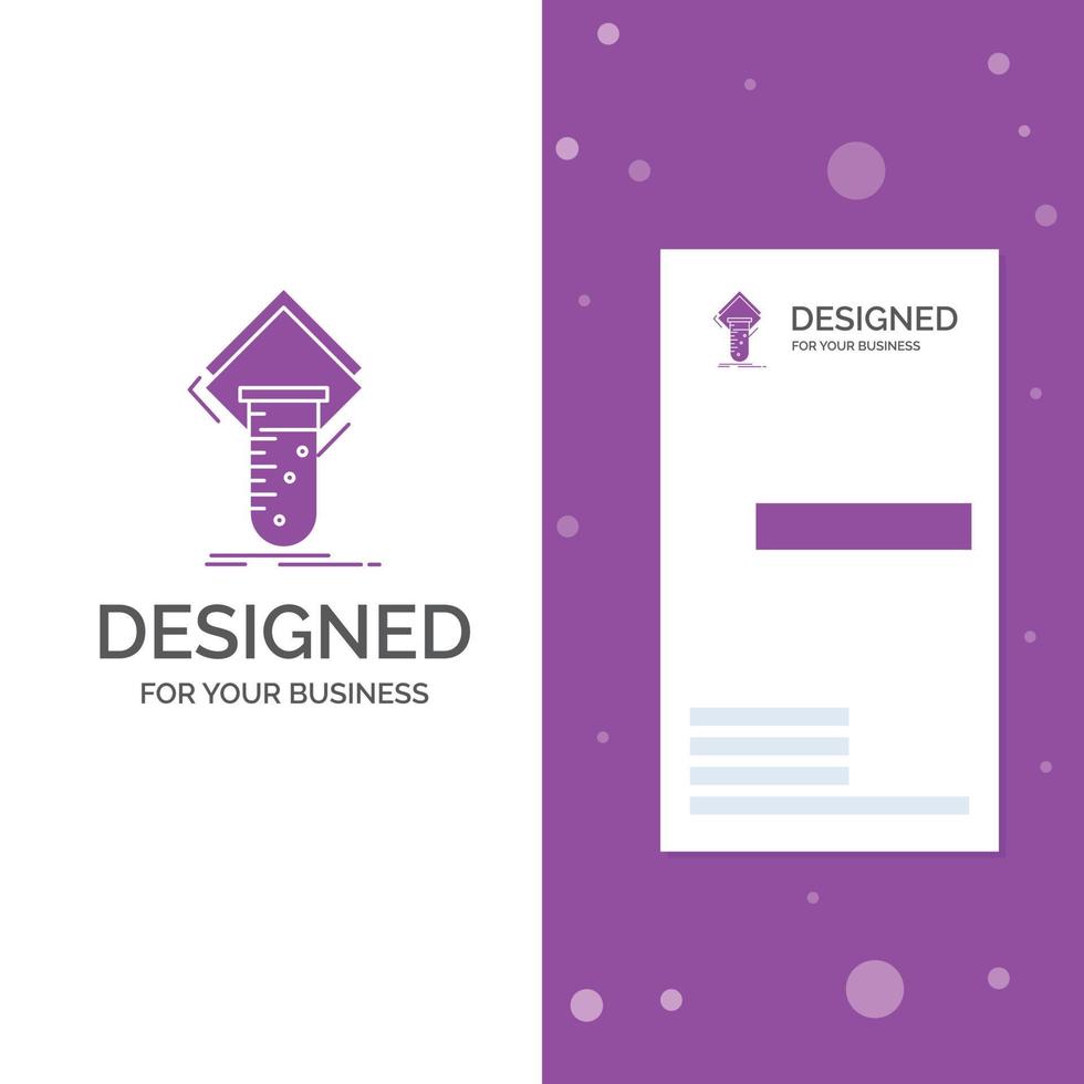 Business Logo for Chemistry. lab. study. test. testing. Vertical Purple Business .Visiting Card template. Creative background vector illustration