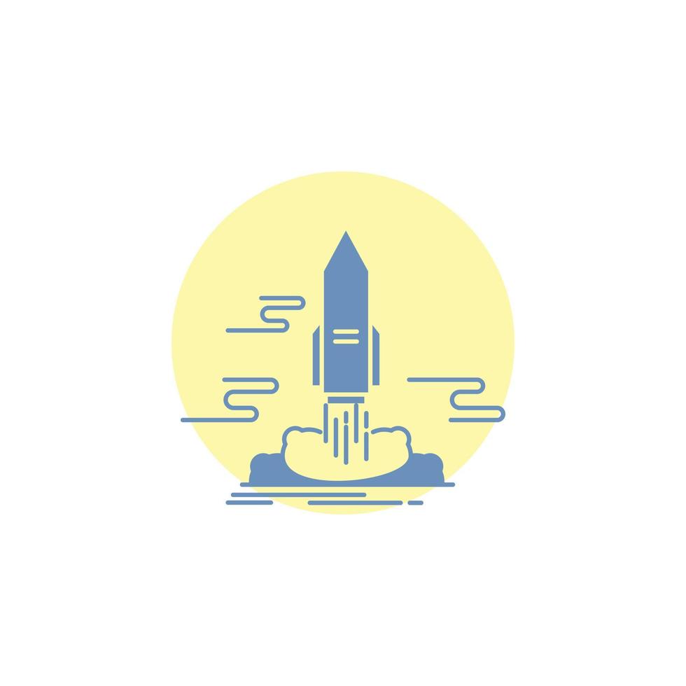 launch. Publish. App. shuttle. space Glyph Icon. vector