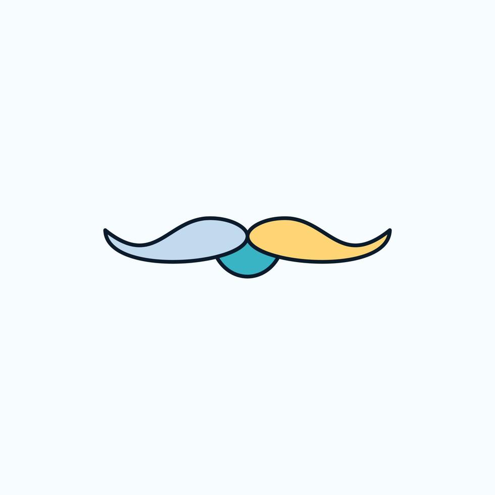 moustache. Hipster. movember. male. men Flat Icon. green and Yellow sign and symbols for website and Mobile appliation. vector illustration