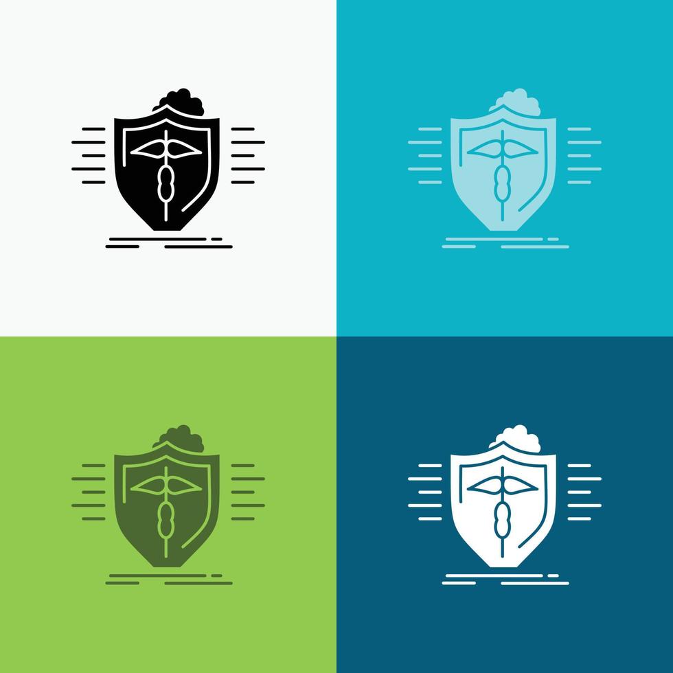 insurance. health. medical. protection. safe Icon Over Various Background. glyph style design. designed for web and app. Eps 10 vector illustration