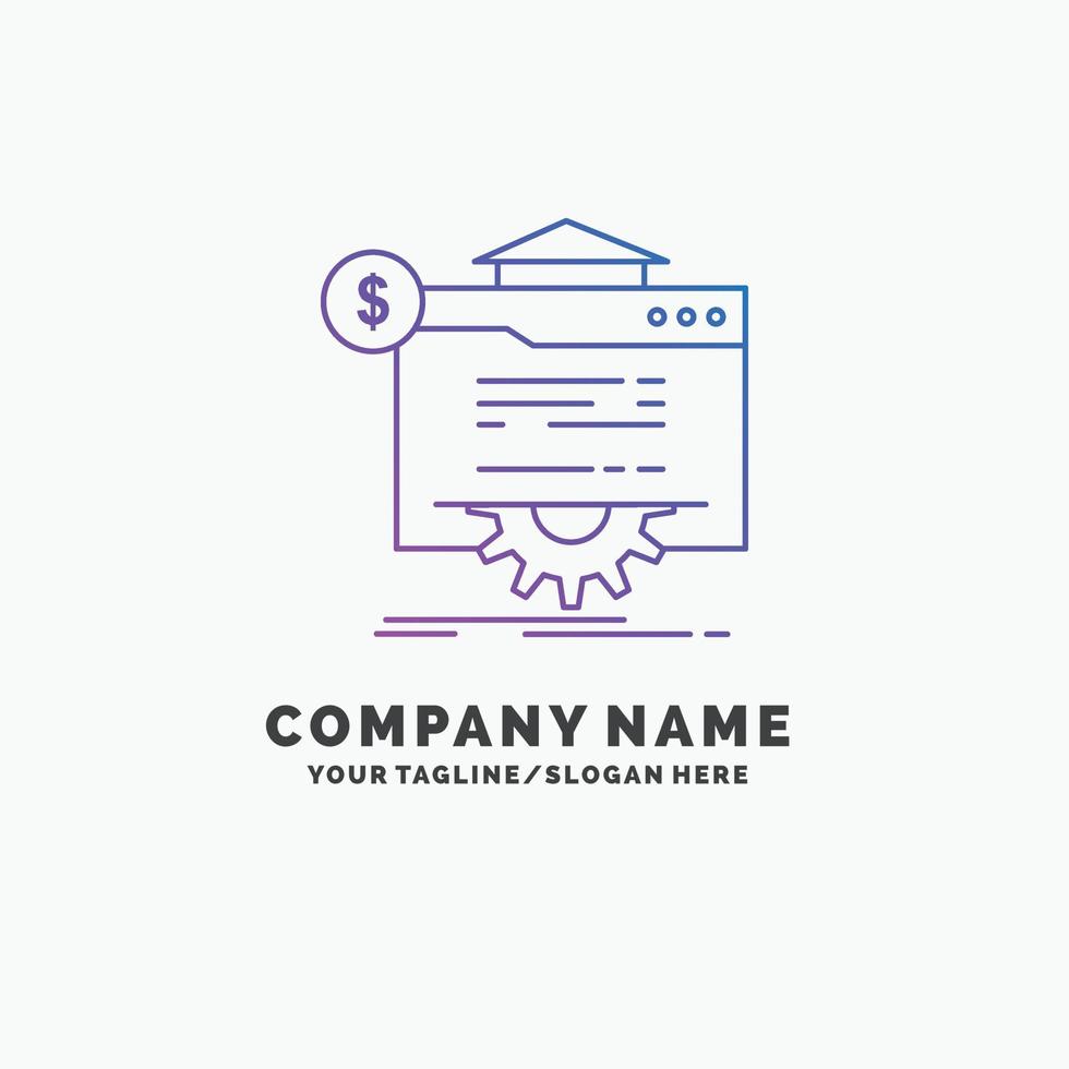 seo. progress. globe. technology. website Purple Business Logo Template. Place for Tagline vector