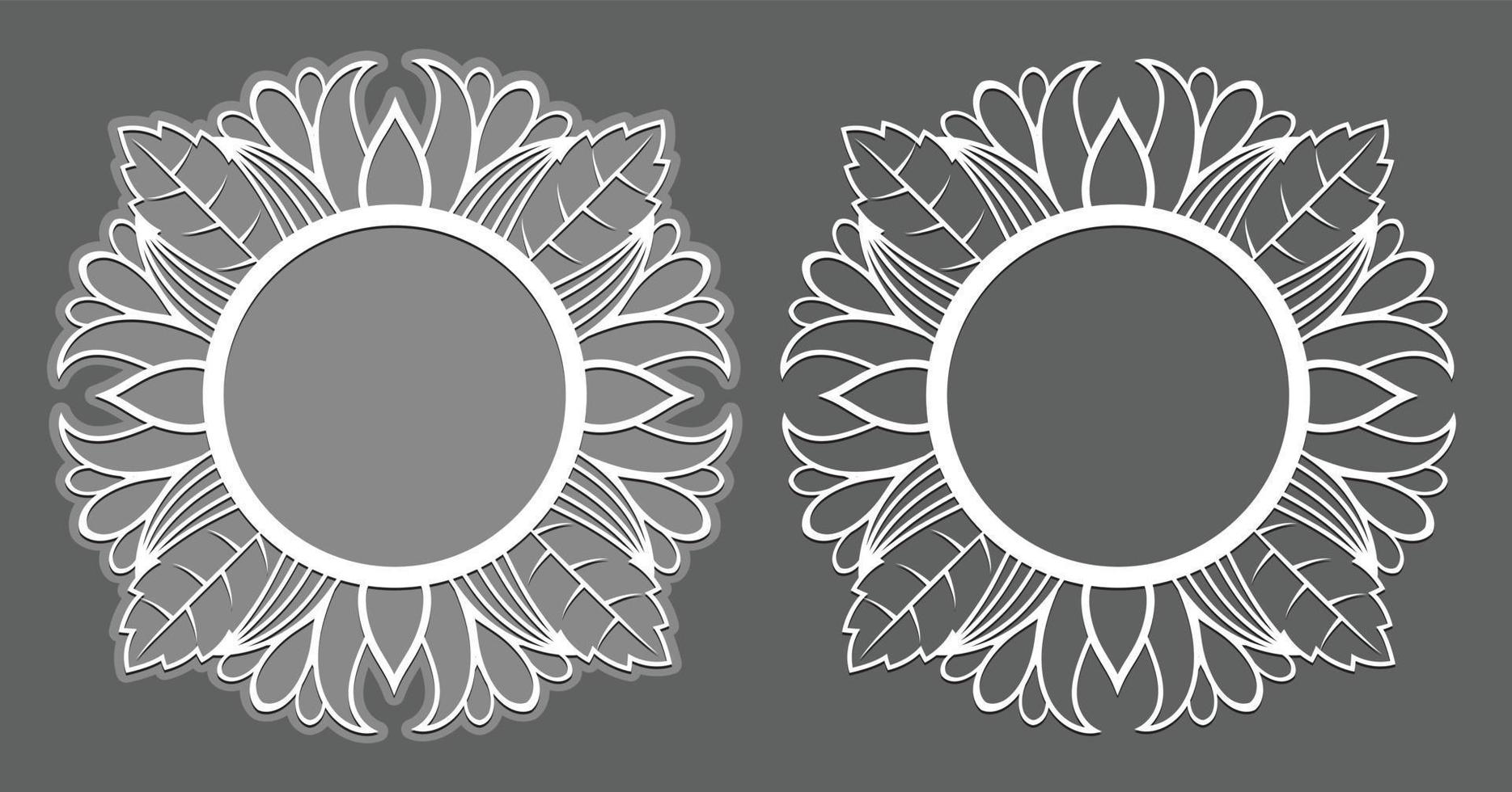 Laser Cut Mirror Frame. Laser Cut Wall Decor, vector