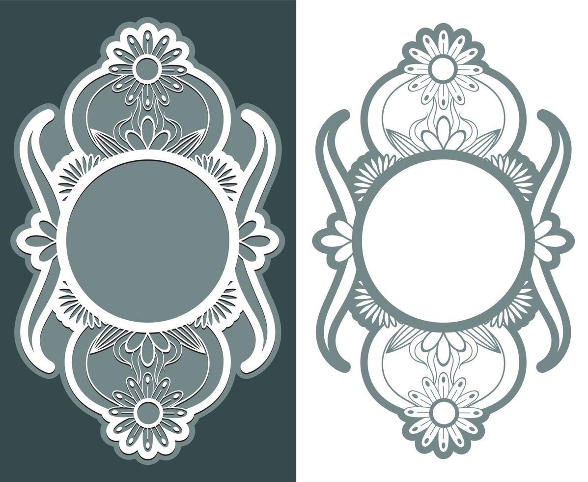 Laser Cut Mirror Frame. Laser Cut Wall Decor, 12915946 Vector Art at