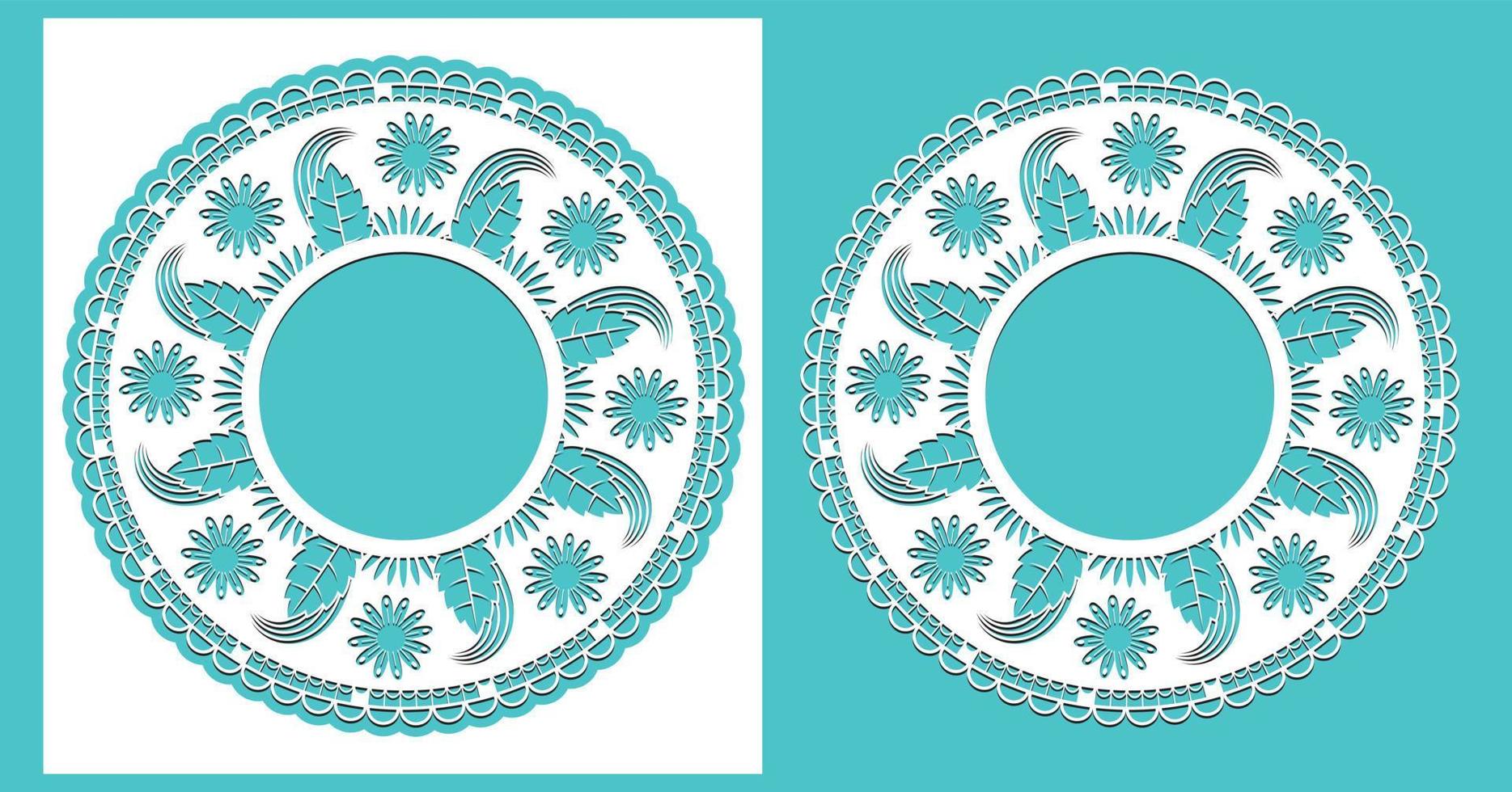 Laser Cut Mirror Frame. Laser Cut Wall Decor, vector