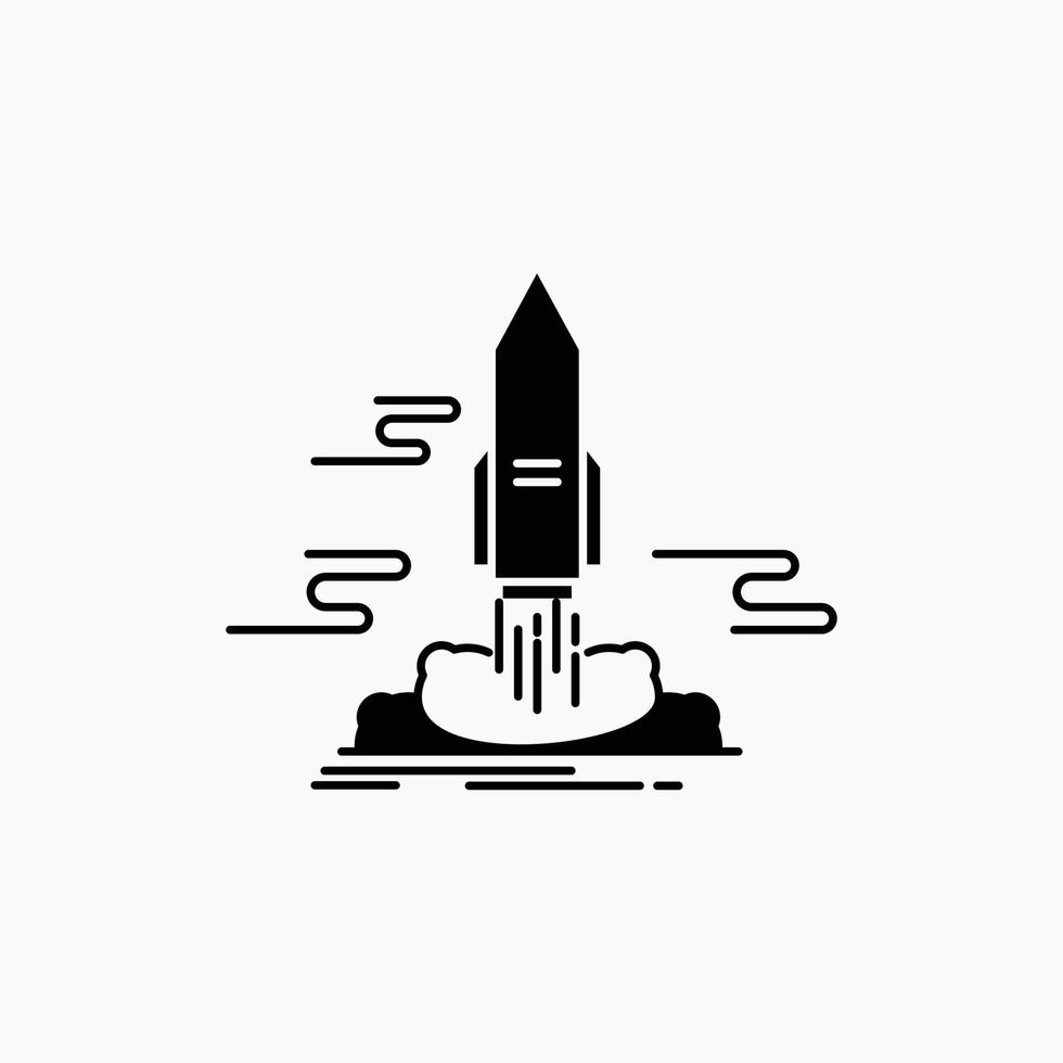 launch. Publish. App. shuttle. space Glyph Icon. Vector isolated illustration