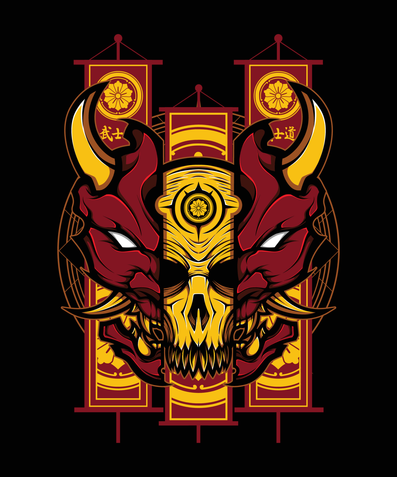 Hannya Mask Illustration 12915992 Vector Art at Vecteezy