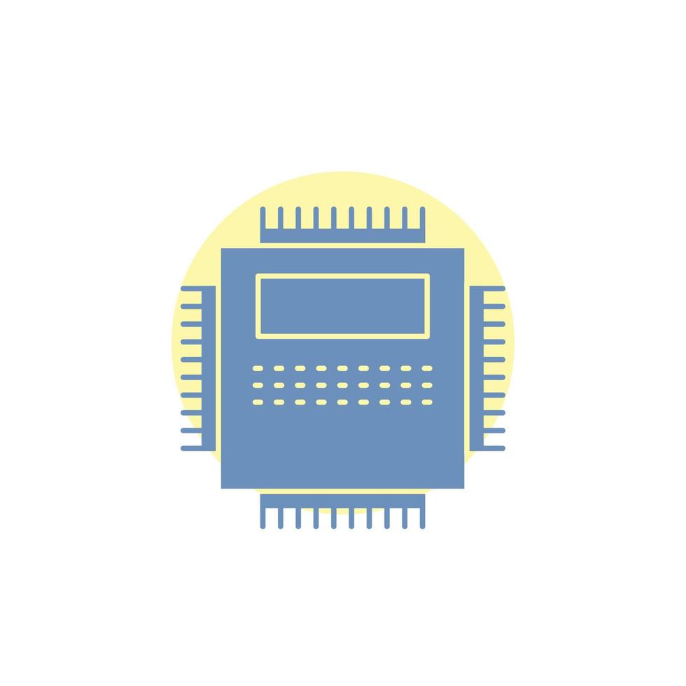 Processor. Hardware. Computer. PC. Technology Glyph Icon. vector