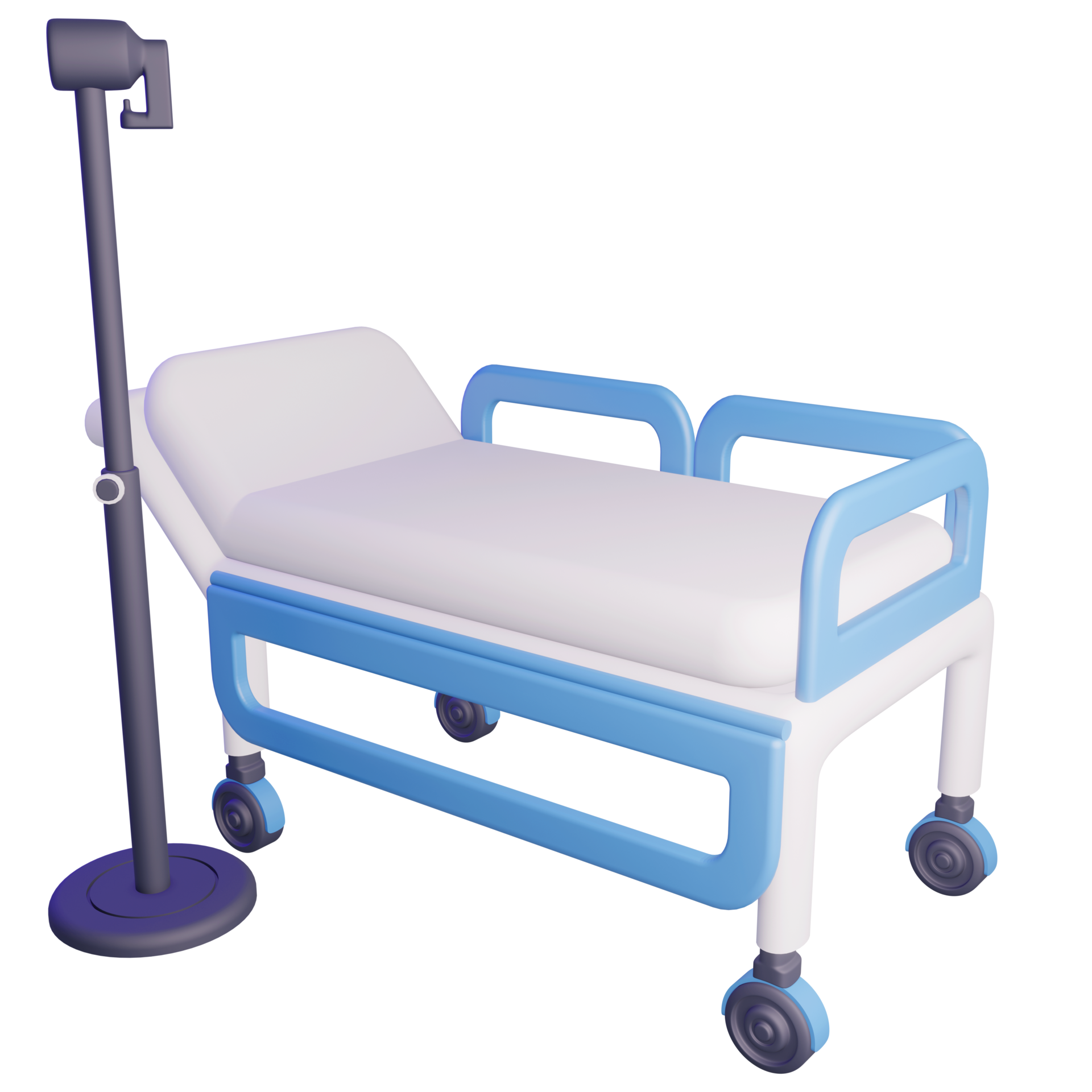 3D Hospital Bed Isolated Object with High Quality Render 12916298 PNG