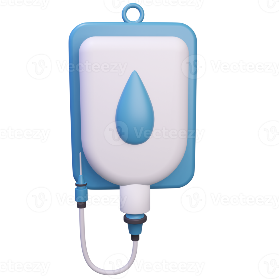 3D Intravenous Drip Isolated Object with High Quality Render png