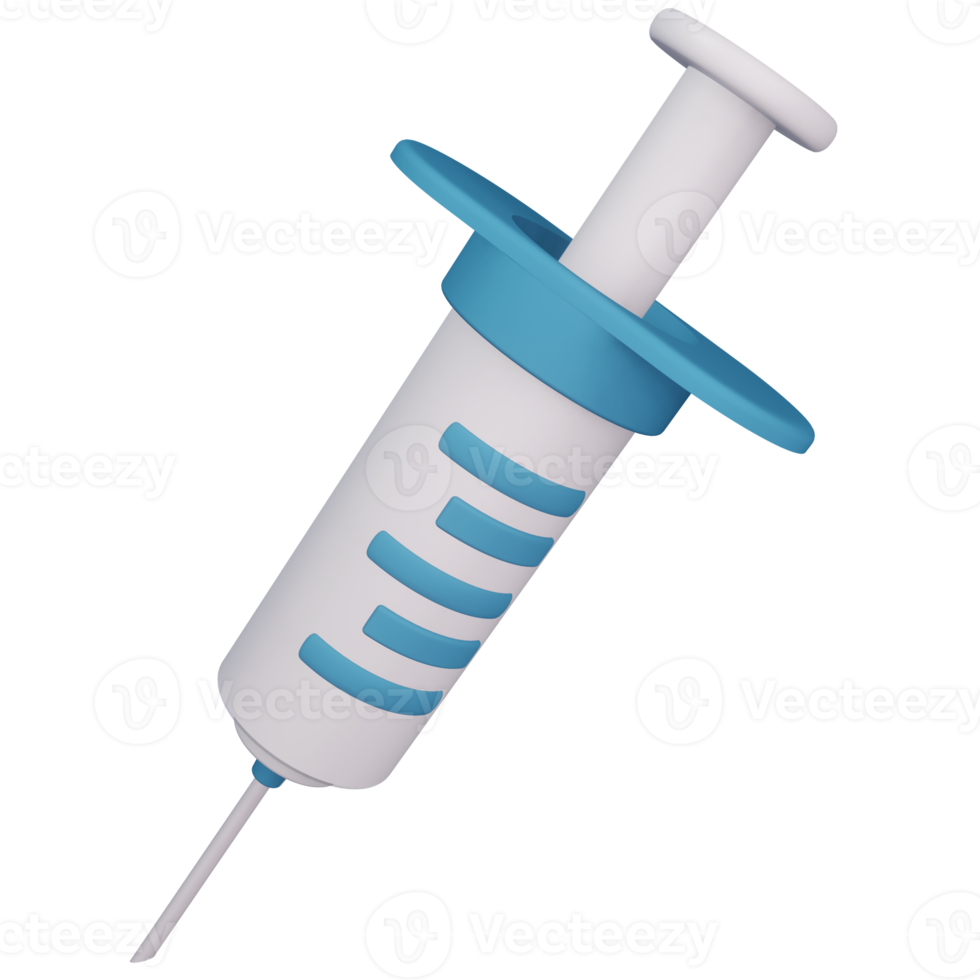 3d iniezione o siringa isolato oggetto con alto qualità rendere png