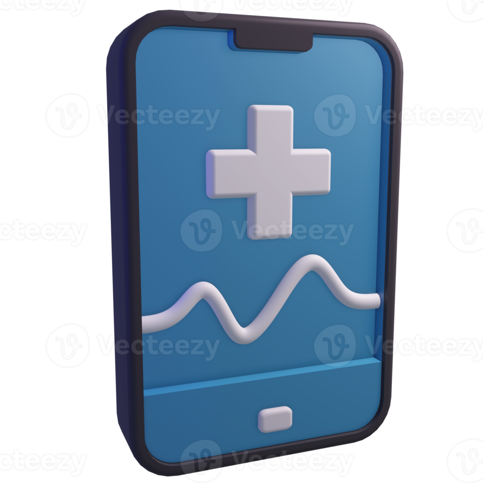 3D Medical Phone Isolated Object with High Quality Render png