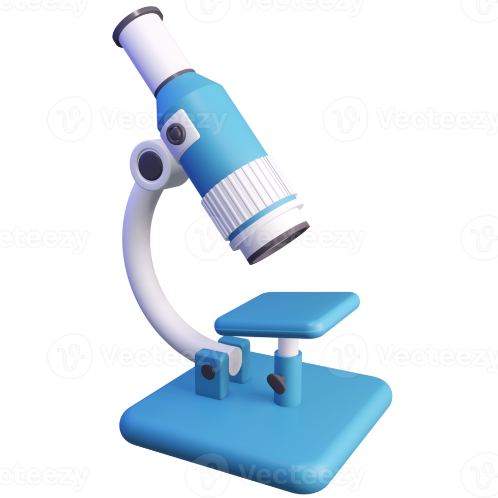 3D Microscope Isolated Object with High Quality Render png