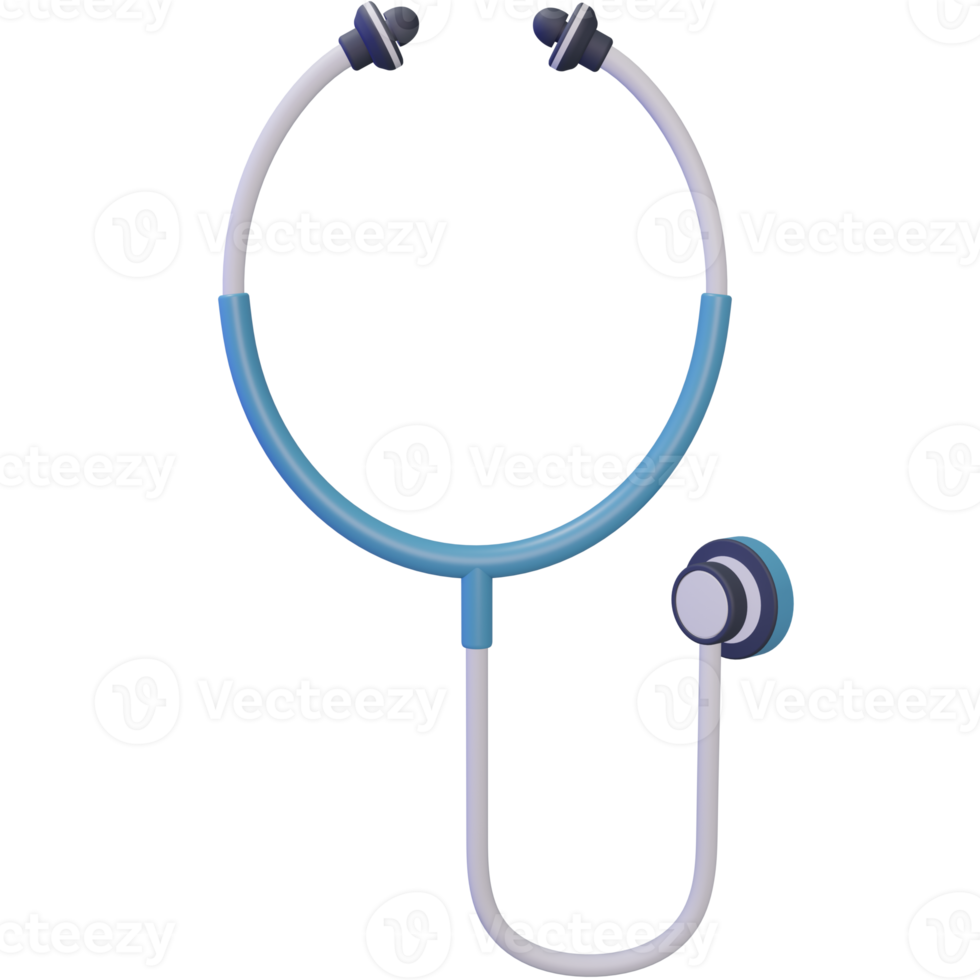 3D-Stethoskop isoliertes Objekt mit hochwertigem Rendering png