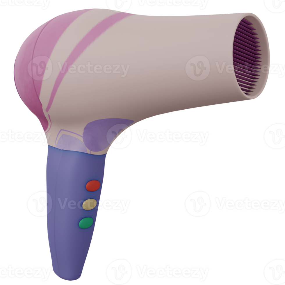 3D Hair Dryer Isolated Object With High Quality Render png