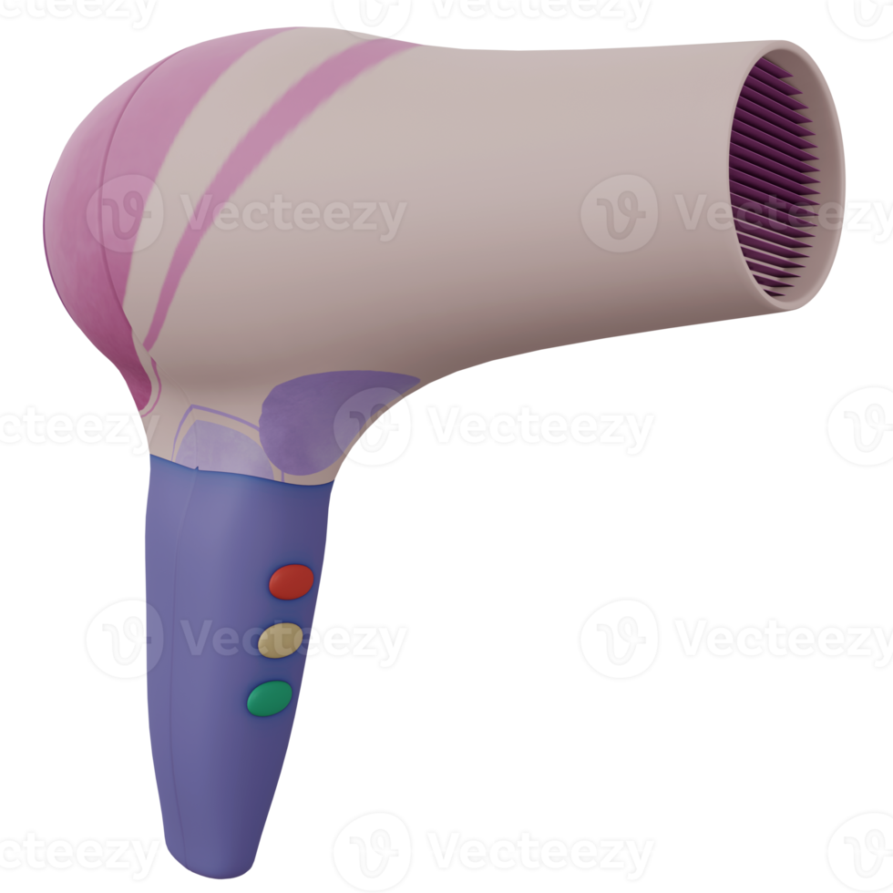 3d haar- droger geïsoleerd voorwerp met hoog kwaliteit geven png