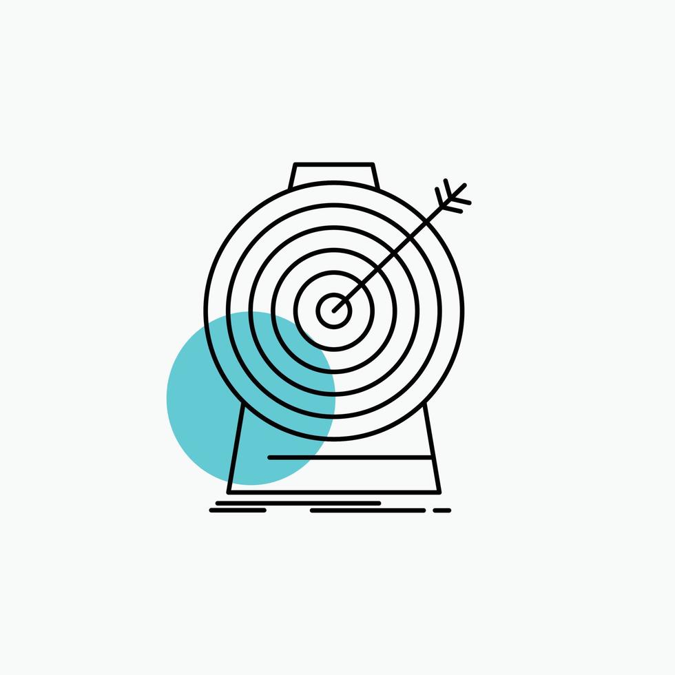 Aim. focus. goal. target. targeting Line Icon vector