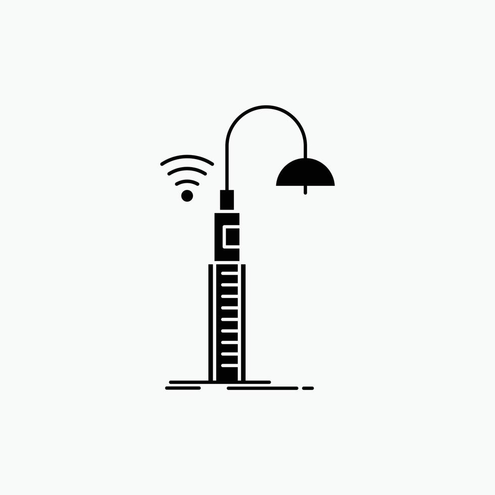 luces. calle. Wifi. inteligente. icono de glifo de tecnología. ilustración vectorial aislada vector