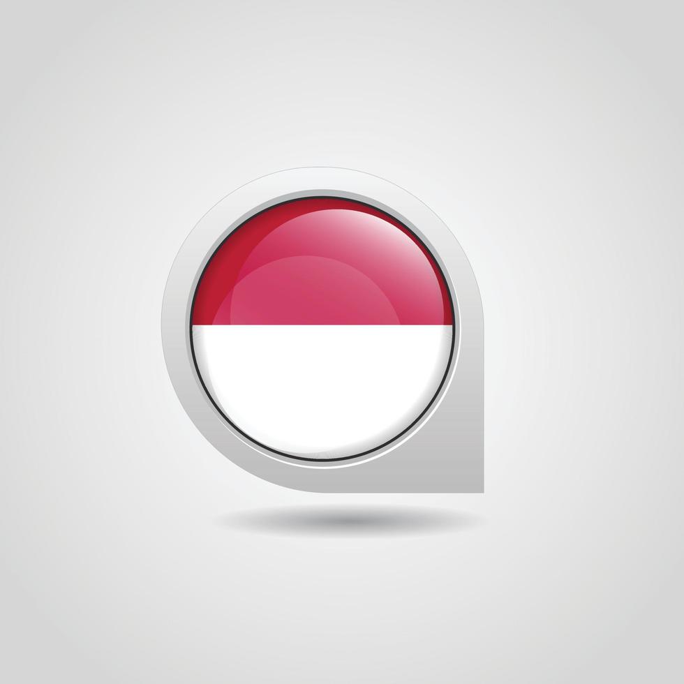 Indonesia Flag Map Pin vector