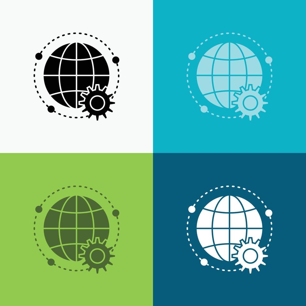 connected. online. world. globe. multiplayer Icon Over Various Background. glyph style design. designed for web and app. Eps 10 vector illustration