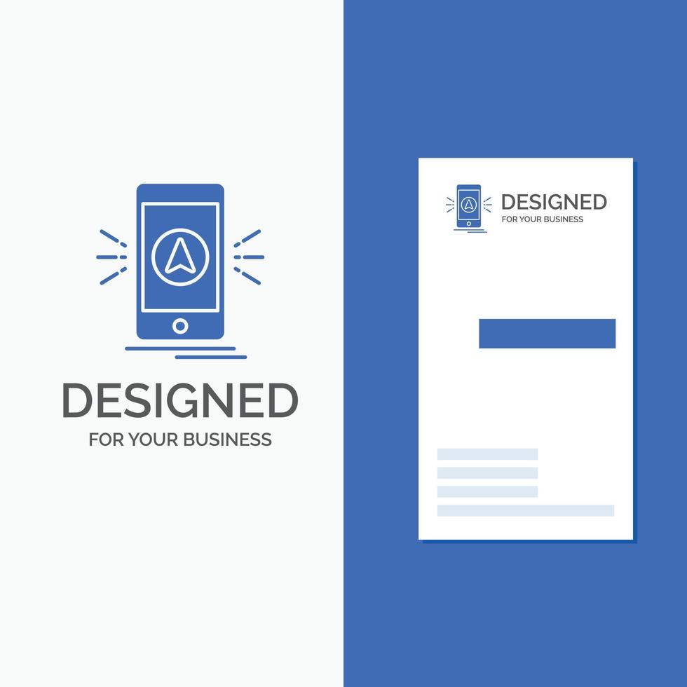 Business Logo for navigation. app. camping. gps. location. Vertical Blue Business .Visiting Card template. vector