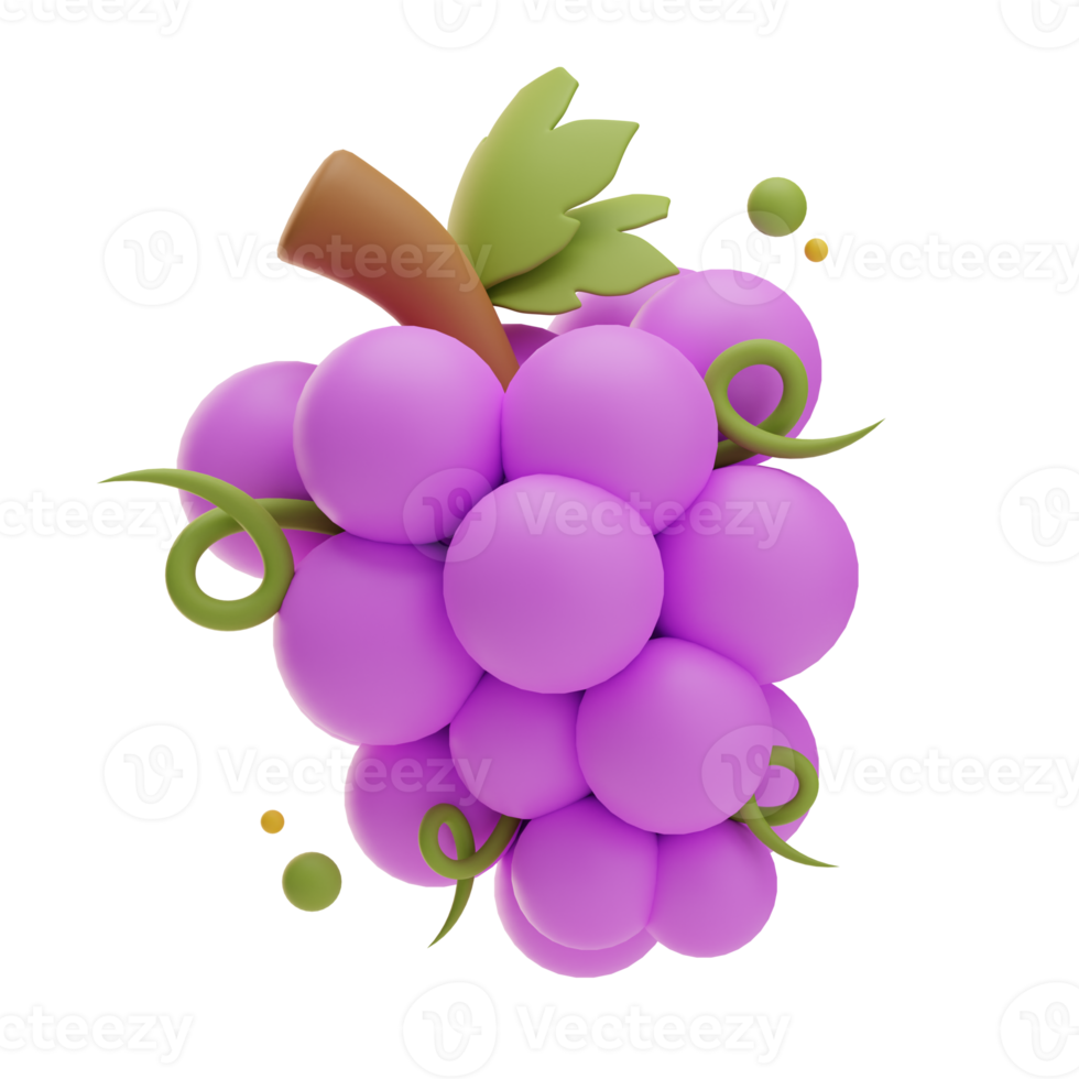 Thanksgiving object Grape, 3d Illustration png