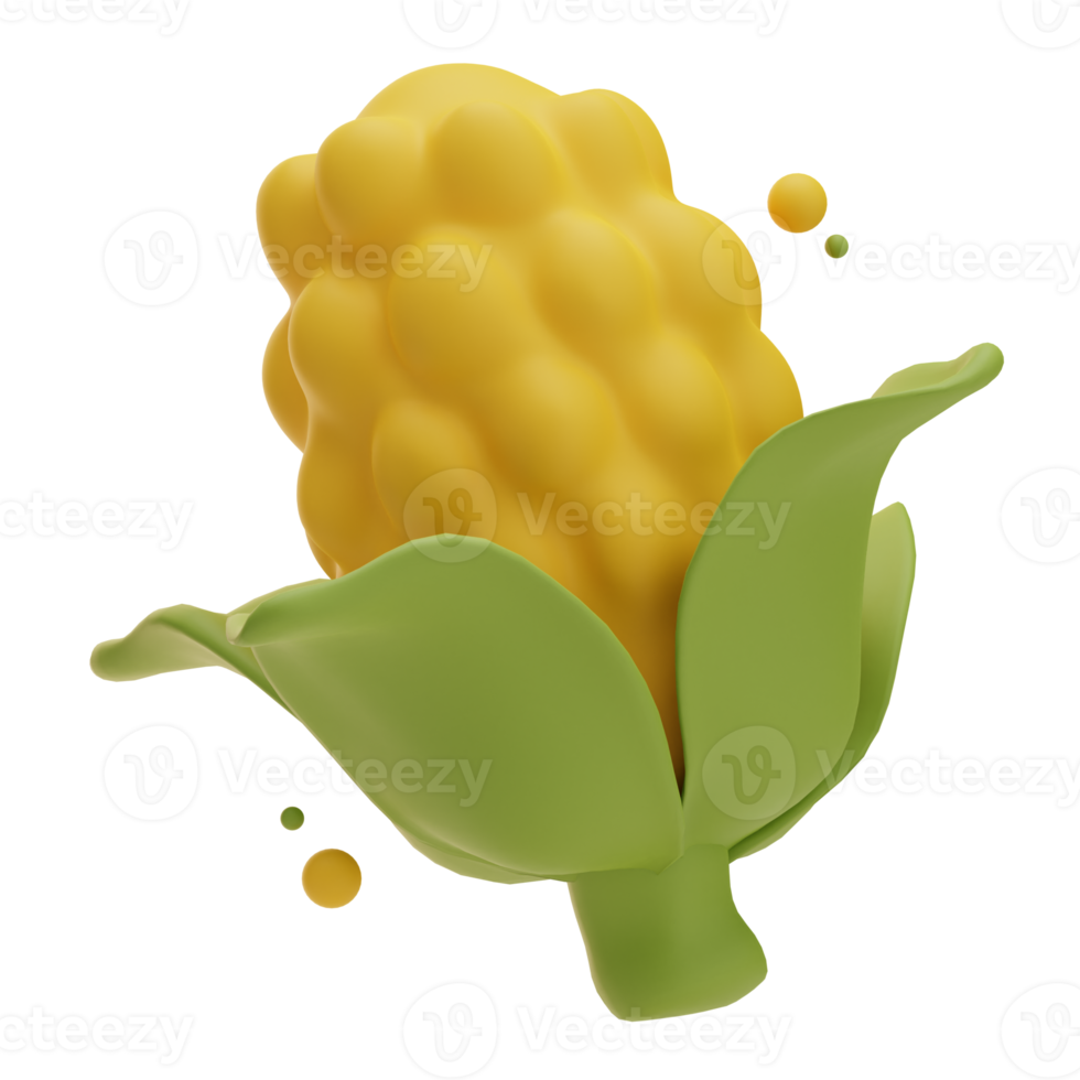Thanksgiving object corn, 3d Illustration png