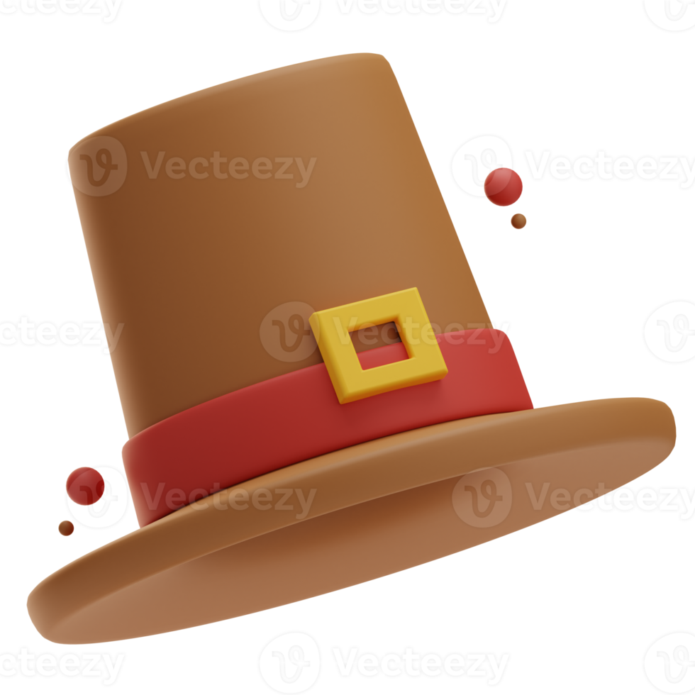 Thanksgiving object hat, 3d Illustration png