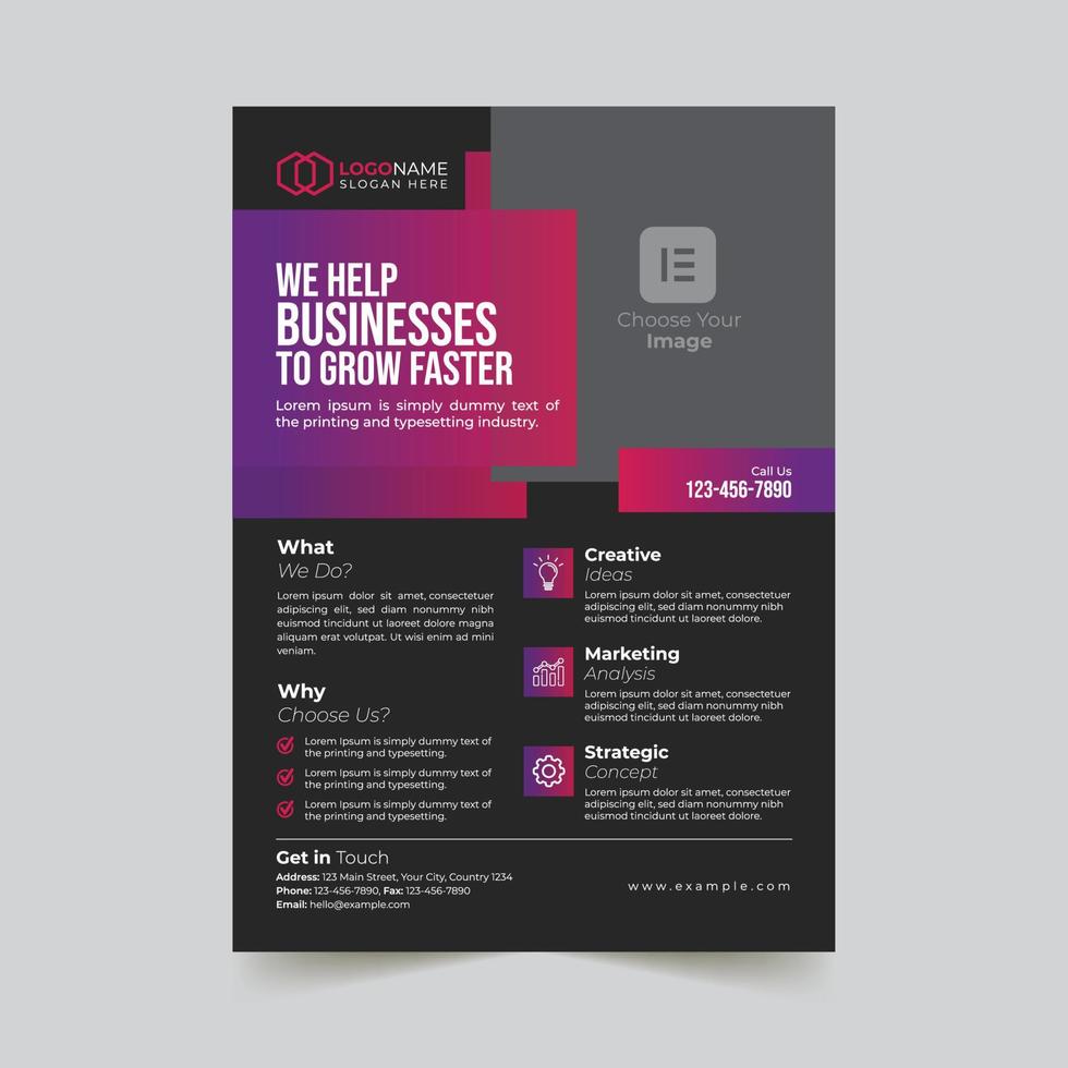 Creative modern corporate business flyer template design vector