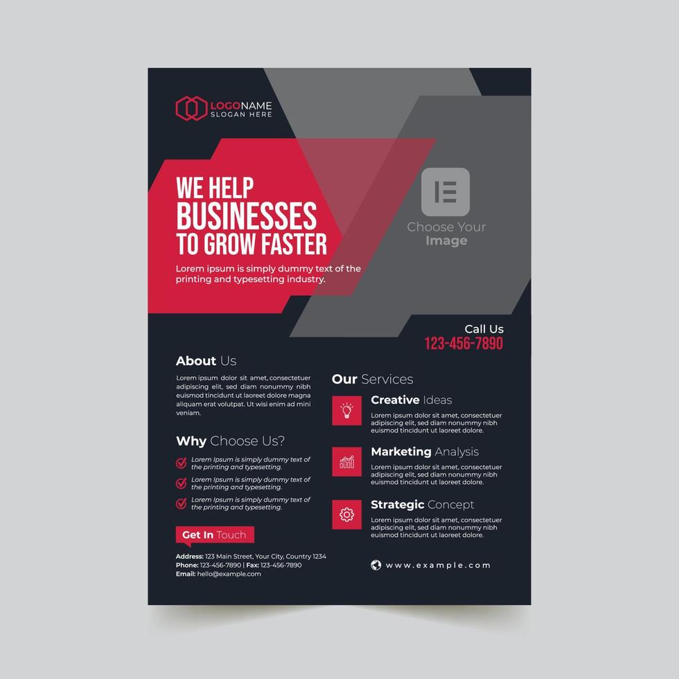 Corporate modern business flyer template design vector