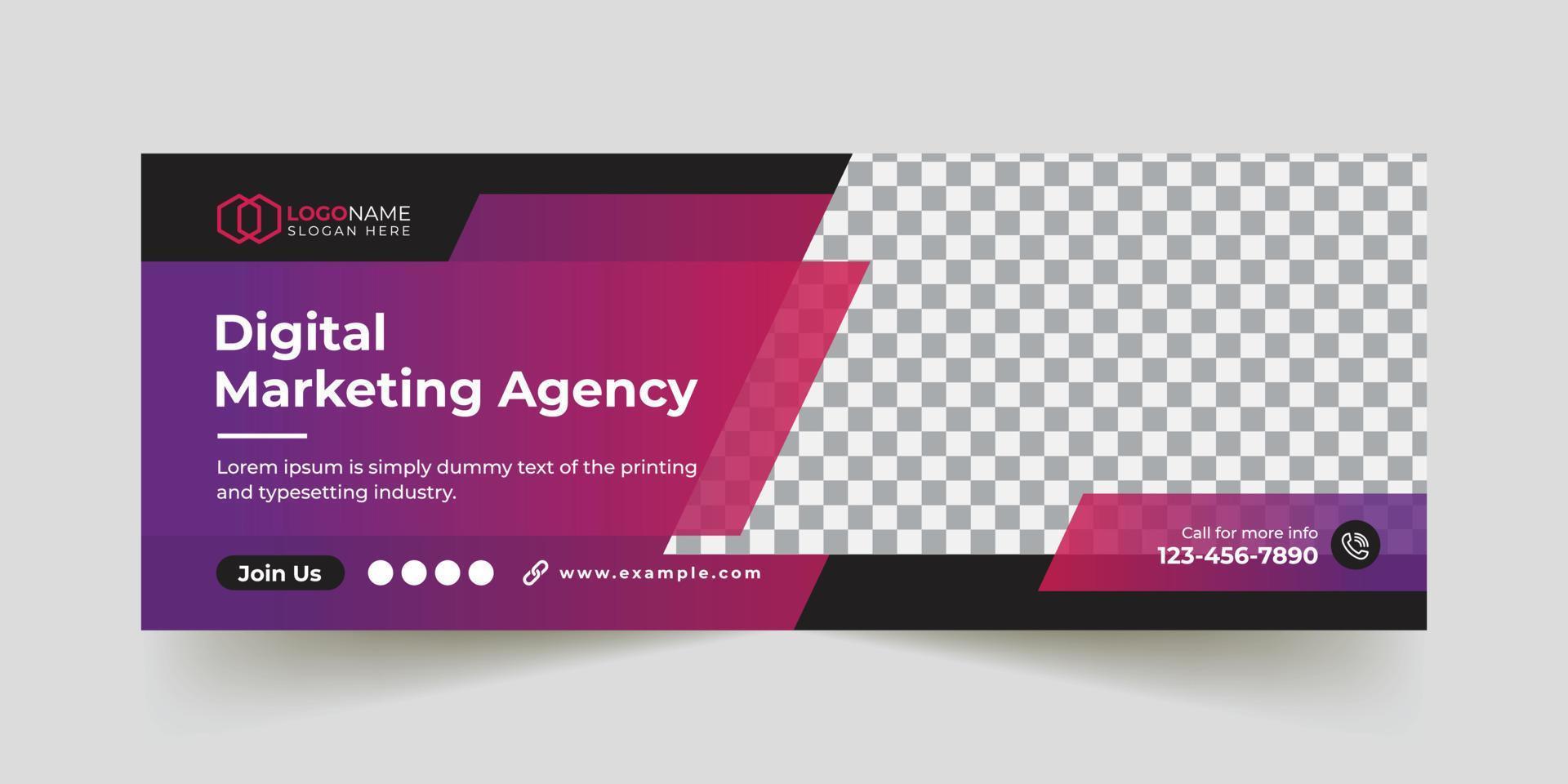 Corporate digital business marketing social media post or web banner template vector