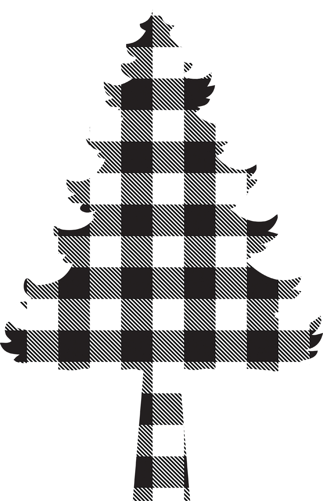 Buffalo Plaid Christmas tree ornaments ClipArt 12916575 PNG