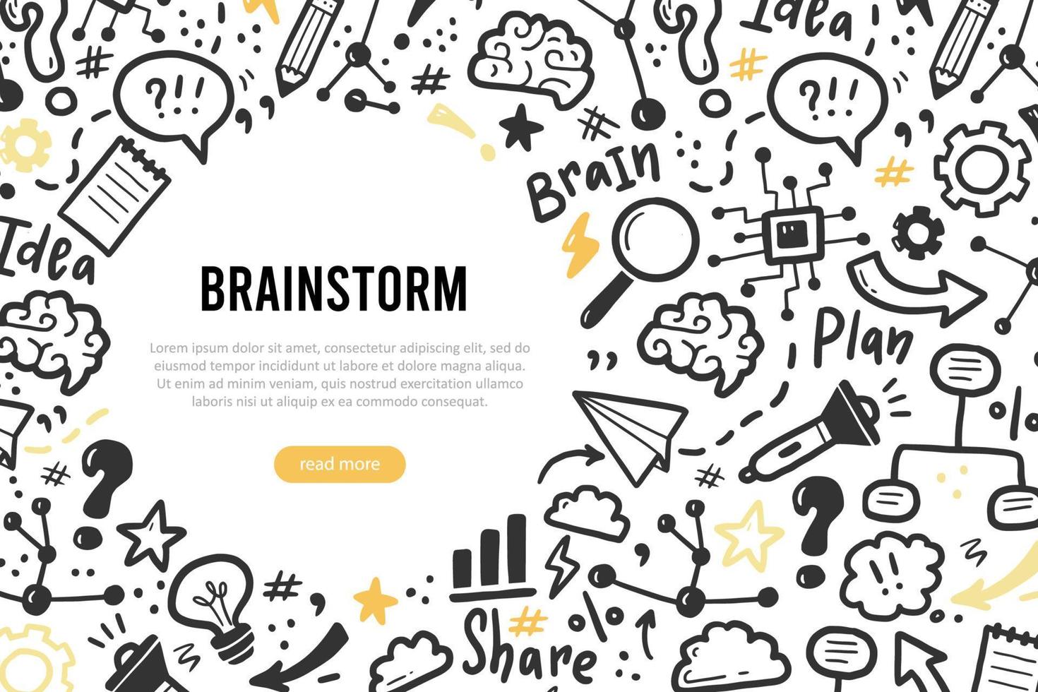 Hand drawn banners template of brainstorm vector