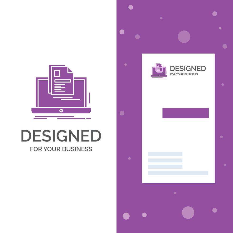 Business Logo for account. Laptop. Report. Print. Resume. Vertical Purple Business .Visiting Card template. Creative background vector illustration