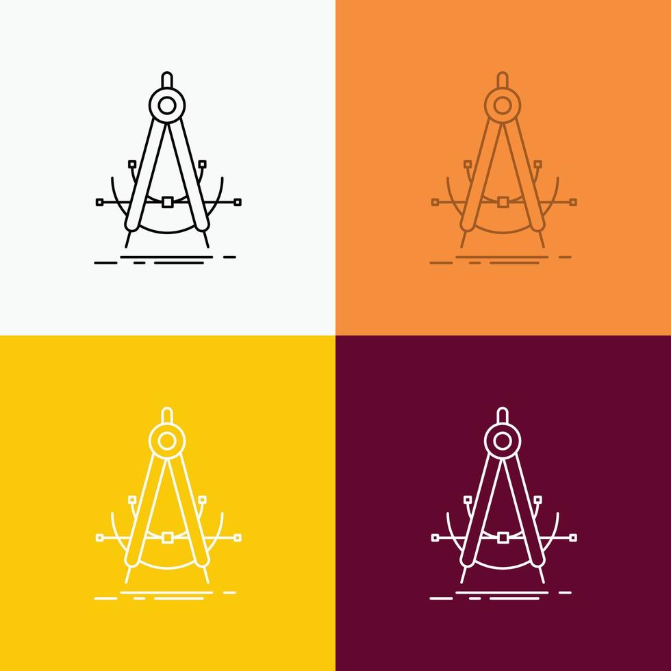 Precision. accure. geometry. compass. measurement Icon Over Various Background. Line style design. designed for web and app. Eps 10 vector illustration