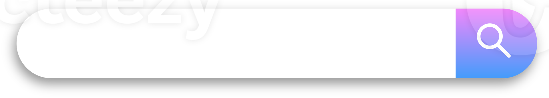 Search bar with shadow on transparent background. Search engine box ...