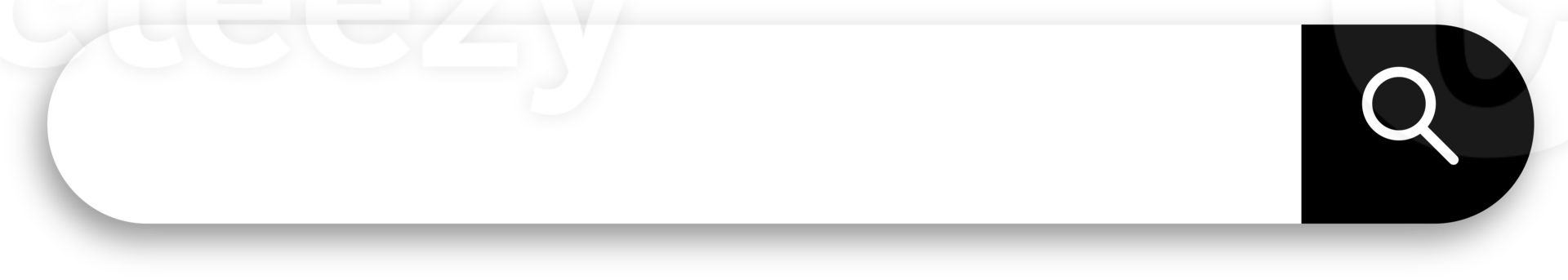 Search bar with shadow on transparent background. Search engine box user interface. png