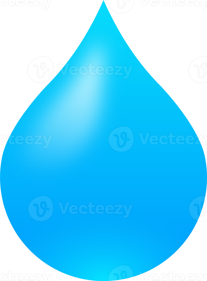 forme de goutte d'eau dans un style 3d. goutte d'eau bleue isolée sur fond transparent. png