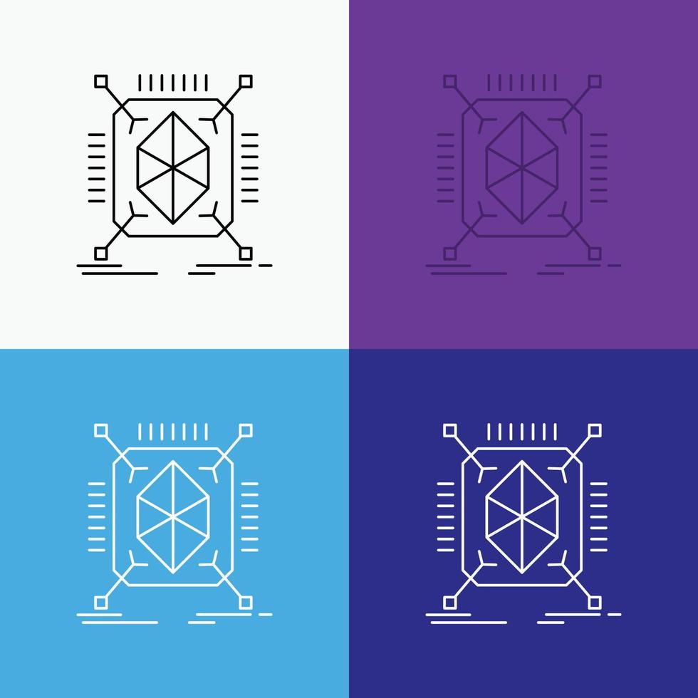 Object. prototyping. rapid. structure. 3d Icon Over Various Background. Line style design. designed for web and app. Eps 10 vector illustration