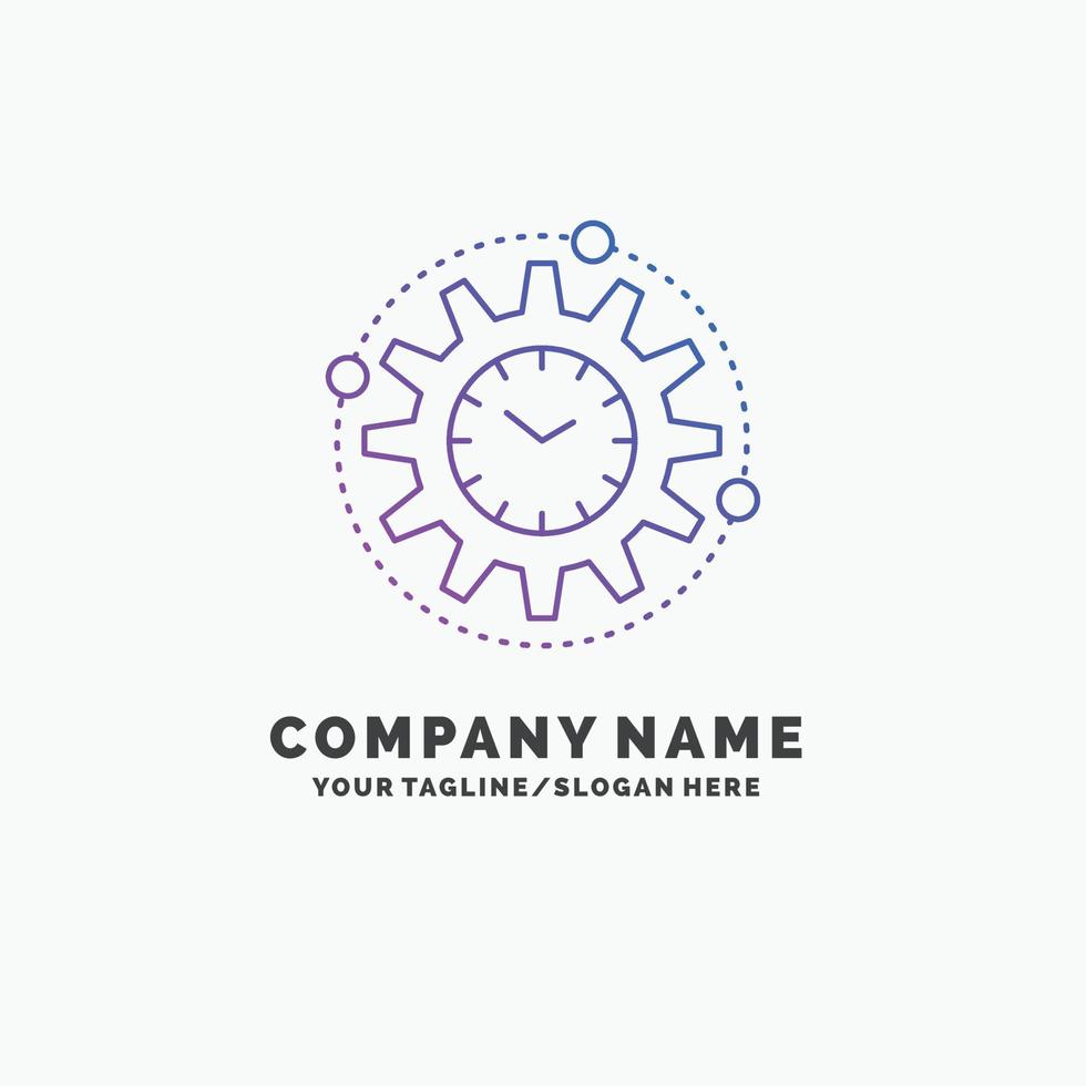 Efficiency. management. processing. productivity. project Purple Business Logo Template. Place for Tagline vector