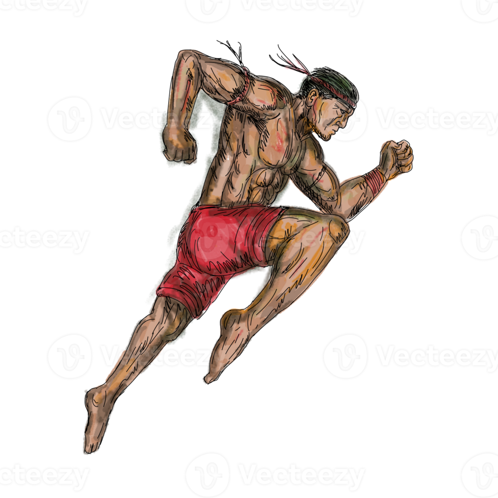 Muay Thai Boxing Fighter Tattoo png