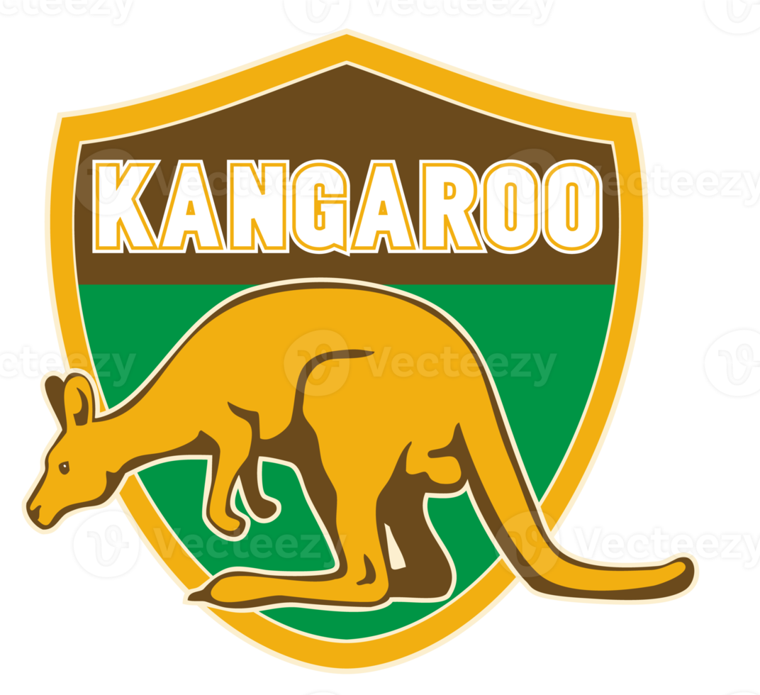 kangaroo sports mascot shield png