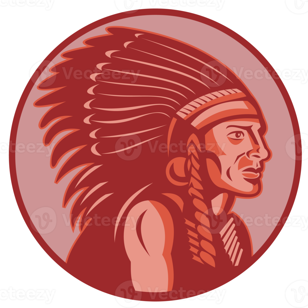 native american indian chief side view png