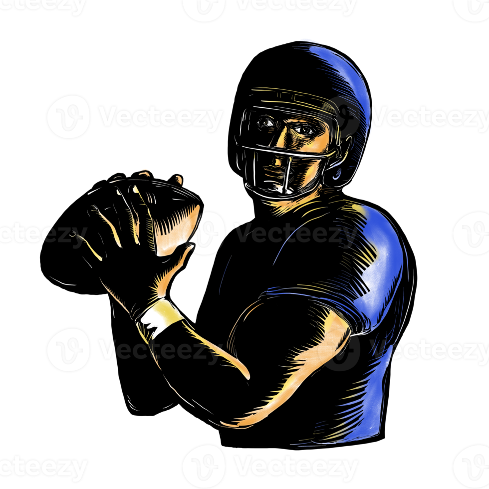 Quarterback Throw Ball Scratchboard 12916798 PNG