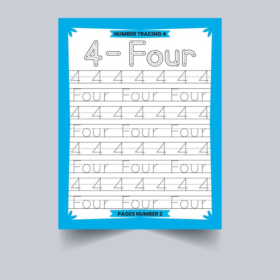 Number Tracing workbook vector